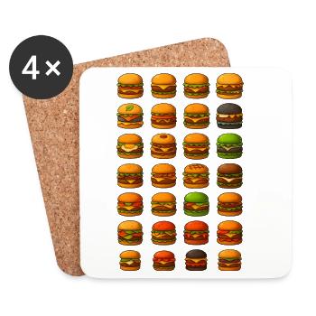 Vielfaltige Burger-Designs für Food-Liebhaber - Untersetzer (4er-Set) - Weiß - Vorne