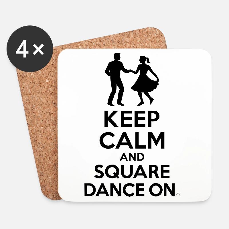 Keep Calm and Square Dance On - Untersetzer (4er-Set) - Weiß