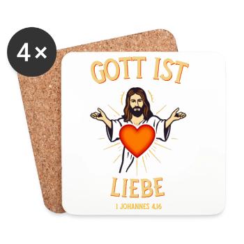 Jesus Heart Love Bible Verse God is Love - Coasters (set of 4) - white - Front