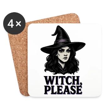 Hexe bitte lustiges Halloween Design für Frauen - Untersetzer (4er-Set) - Weiß - Vorne