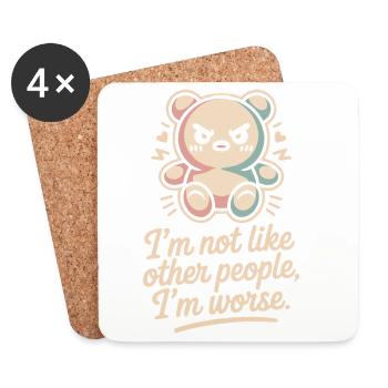 I'm Not Like Other People I'm Worse Frech Gothic - Coasters (set of 4) - white - Front