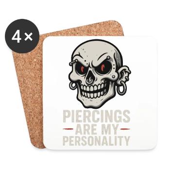 Piercing Addict Body Mod Enthusiast - Coasters (set of 4) - white - Front