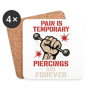 Piercing Addict Body Mod Enthusiast - Dessous de verre (lot de 4) - blanc - Devant