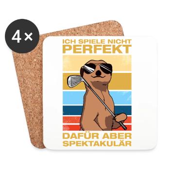 Ich spiele nicht perfekt Golfer Golf Golfen - Untersetzer (4er-Set) - Weiß - Vorne