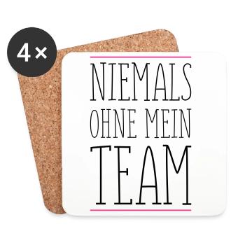 niemals_ohne_team_01 - Dessous de verre (lot de 4) - blanc - Devant