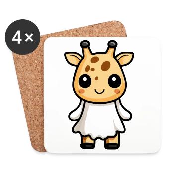 Giraffe Halloween Geist - Untersetzer (4er-Set) - Weiß - Vorne