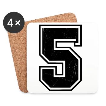 Style géométrique à 5 en ligne - Dessous de verre (lot de 4) - blanc - Devant