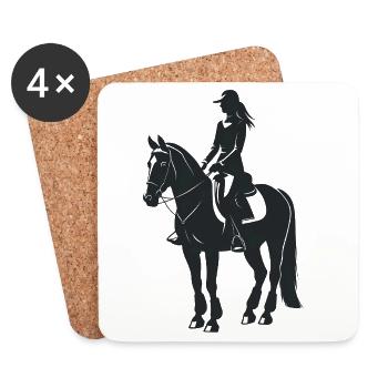 Équidé et cheval - Logo Cool Silhouette - Dessous de verre (lot de 4) - blanc - Devant