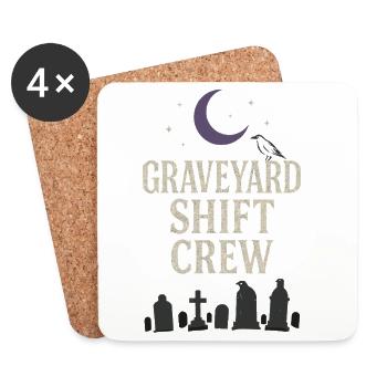 Cadavre Science Humour noir Mort Positif - Dessous de verre (lot de 4) - blanc - Devant