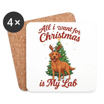 Weihnachten mit meinem Labrador - Untersetzer (4er-Set) - Weiß - Vorne