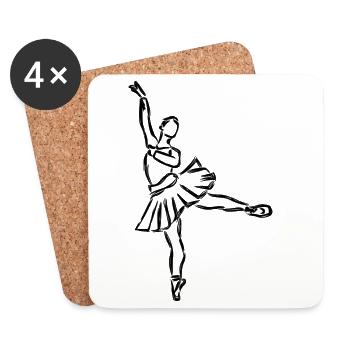 Croquis de danseuse de ballet - Dessous de verre (lot de 4) - blanc - Devant