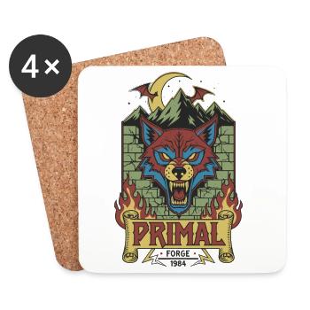 Primal Wolf Forge 1984 - Coasters (set of 4) - white - Front