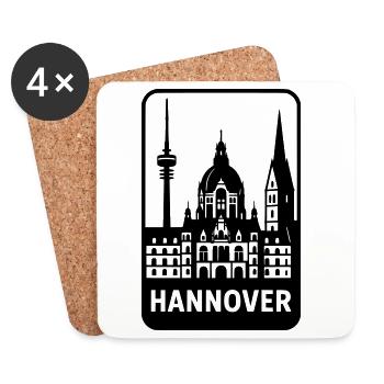 Hannover Silhouette - Untersetzer (4er-Set) - Weiß - Vorne