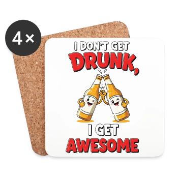 Don't Get Drunk Comic Shirt Gift - Coasters (set of 4) - white - Front
