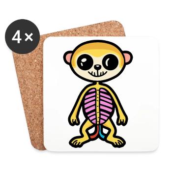 Erdmännchen Halloween Zombie - Untersetzer (4er-Set) - Weiß - Vorne