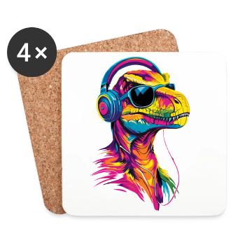 Raptor Velociraptor Dinosaur Dino Raptors - Coasters (set of 4) - white - Front