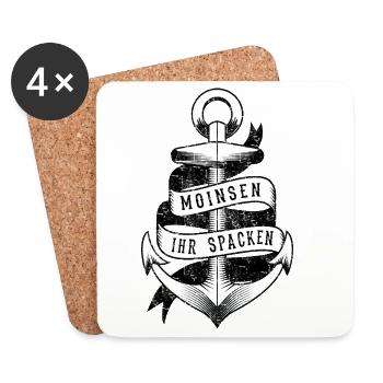 Maritim Anker MOiNSEN Ihr Spacken Hansastadt  - Untersetzer (4er-Set) - Weiß - Vorne