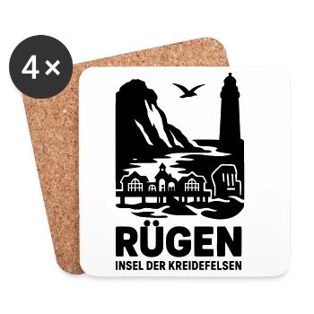 Island of Rügen Chalk Cliffs - Coasters (set of 4) - white - Front