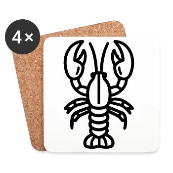 Homard - Dessous de verre (lot de 4) - blanc - Devant