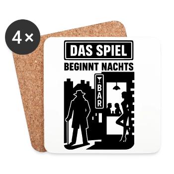 The game starts at night - Coasters (set of 4) - white - Front