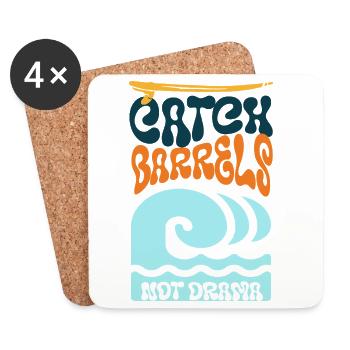Catch Barrels Not Drama Surf Art - Dessous de verre (lot de 4) - blanc - Devant