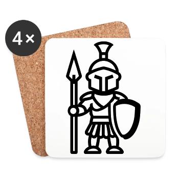 warrior - Coasters (set of 4) - white - Front