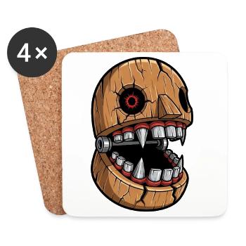 Gruselige mechanische Monster Zähne Halloween  - Untersetzer (4er-Set) - Weiß - Vorne