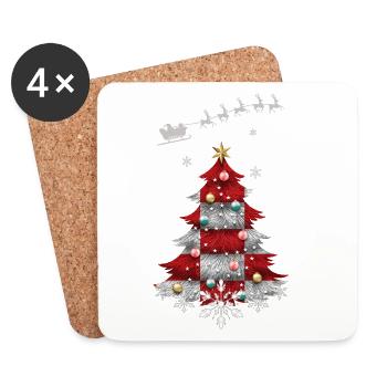 Christmas tree with Croatia flag - Coasters (set of 4) - white - Front