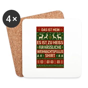Too Hot for Ugly Christmas Christmas - Coasters (set of 4) - white - Front