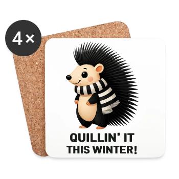 Quillin' it this winter! - Coasters (set of 4) - white - Front