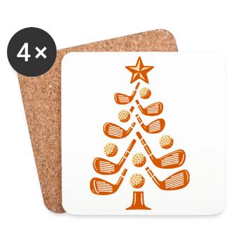 Festliches Golf Club Weihnachtsbaum Design - Untersetzer (4er-Set) - Weiß - Vorne