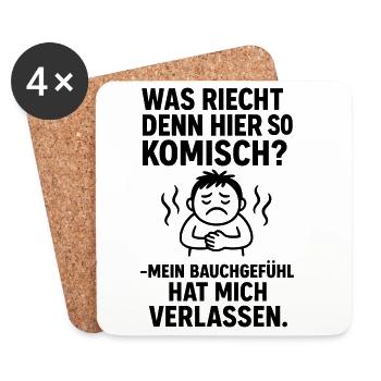 Gut feeling fart fart funny - Coasters (set of 4) - white - Front