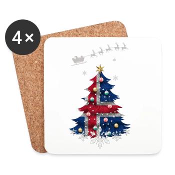 Christmas tree with Iceland flag - Coasters (set of 4) - white - Front