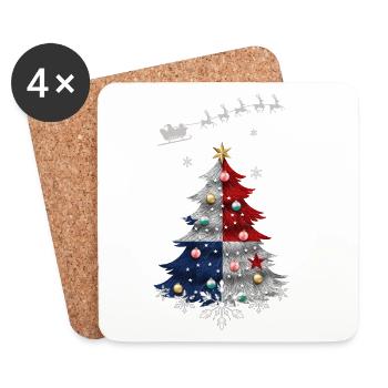 Christmas tree with Panama flag - Coasters (set of 4) - white - Front