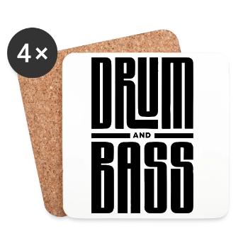 Drum and Bass Bold Typography - Coasters (set of 4) - white - Front