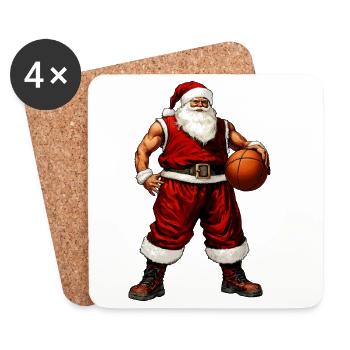 Basketballer Weihnachten - Untersetzer (4er-Set) - Weiß - Vorne