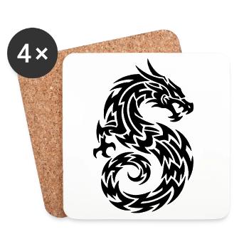 Mighty Dragon – Conception de la mythologie asiatique - Dessous de verre (lot de 4) - blanc - Devant
