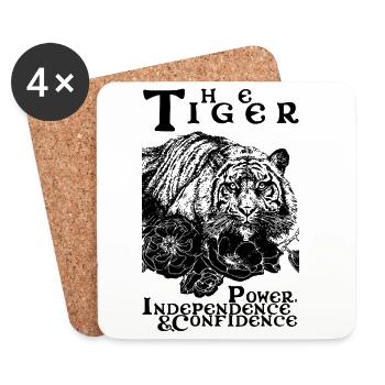 LE TIGRE - Dessous de verre (lot de 4) - blanc - Devant
