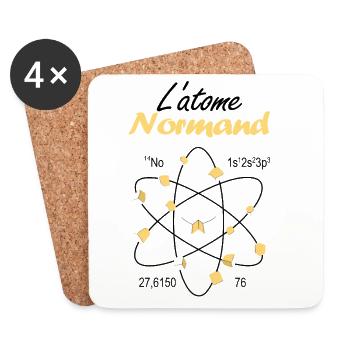 Cadeau Atome Normand Emblème Léopards Science - Dessous de verre (lot de 4) - blanc - Devant