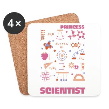 Ich will Wissenschaftler sein – bunte Doodles - Untersetzer (4er-Set) - Weiß - Vorne