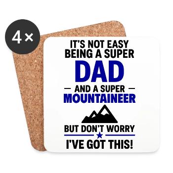 Heart + Mountaineering – Super Papa Mountaineer - Coasters (set of 4) - white - Front