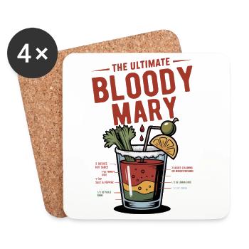La recette ultime du Bloody Mary - Dessous de verre (lot de 4) - blanc - Devant