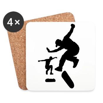 Skateboard - Untersetzer (4er-Set) - Weiß - Vorne
