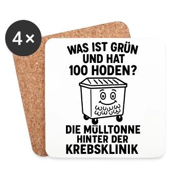 Hoden Witz Klinik Schwarzer Humor - Untersetzer (4er-Set) - Weiß - Vorne