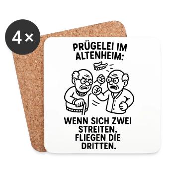 Third Fly Brawl Brawl Quarrel - Coasters (set of 4) - white - Front