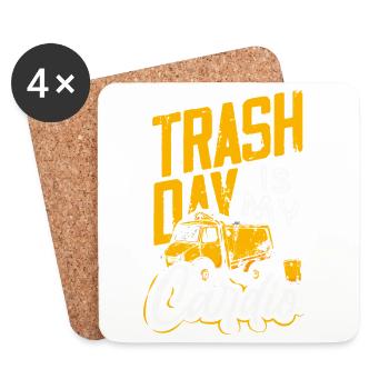 Garbage Day is my favorite day - Coasters (set of 4) - white - Front