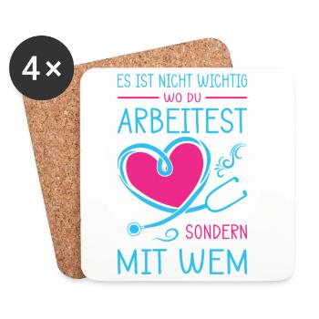 Nurse Gifts Nursing Funny Nurse - Coasters (set of 4) - white - Front