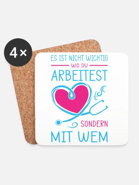 Pflegerin Geschenke Pflege Lustig Krankenpflegerin - Untersetzer (4er-Set) - Weiß