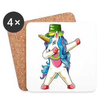Mardi Gras de la licorne à la rentrée 2026 - Dessous de verre (lot de 4) - blanc - Devant