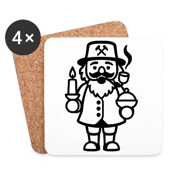 Räuchermann Räuchermännchen Noël - Dessous de verre (lot de 4) - blanc - Devant